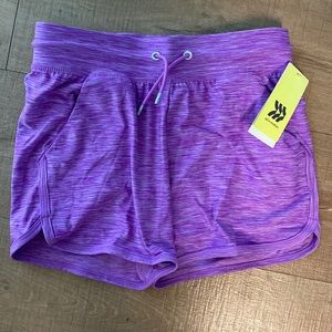 All in Motion NWT Purple Girls Athletic Shorts size 10/12 L